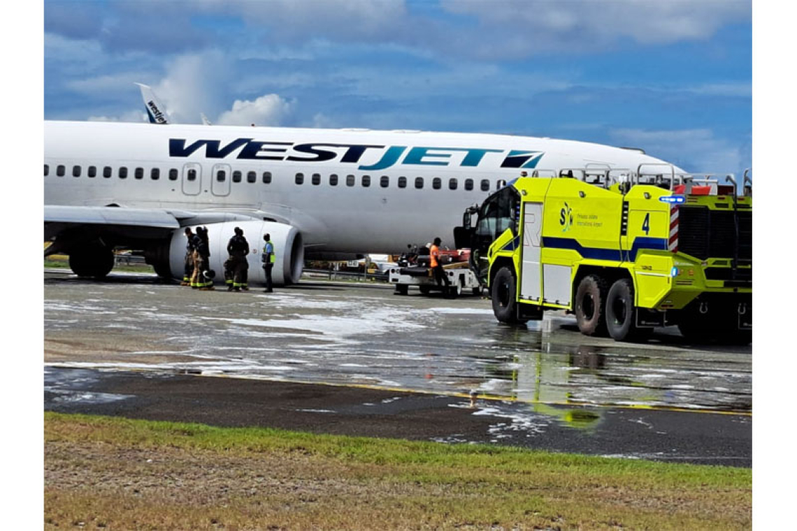 WestJet flight from Toronto skids on  PJIA runway after landing gear collapses