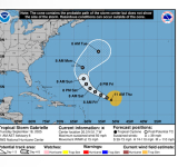 ...GABRIELLE STILL STRUGGLING OVER THE CENTRAL ATLANTIC...