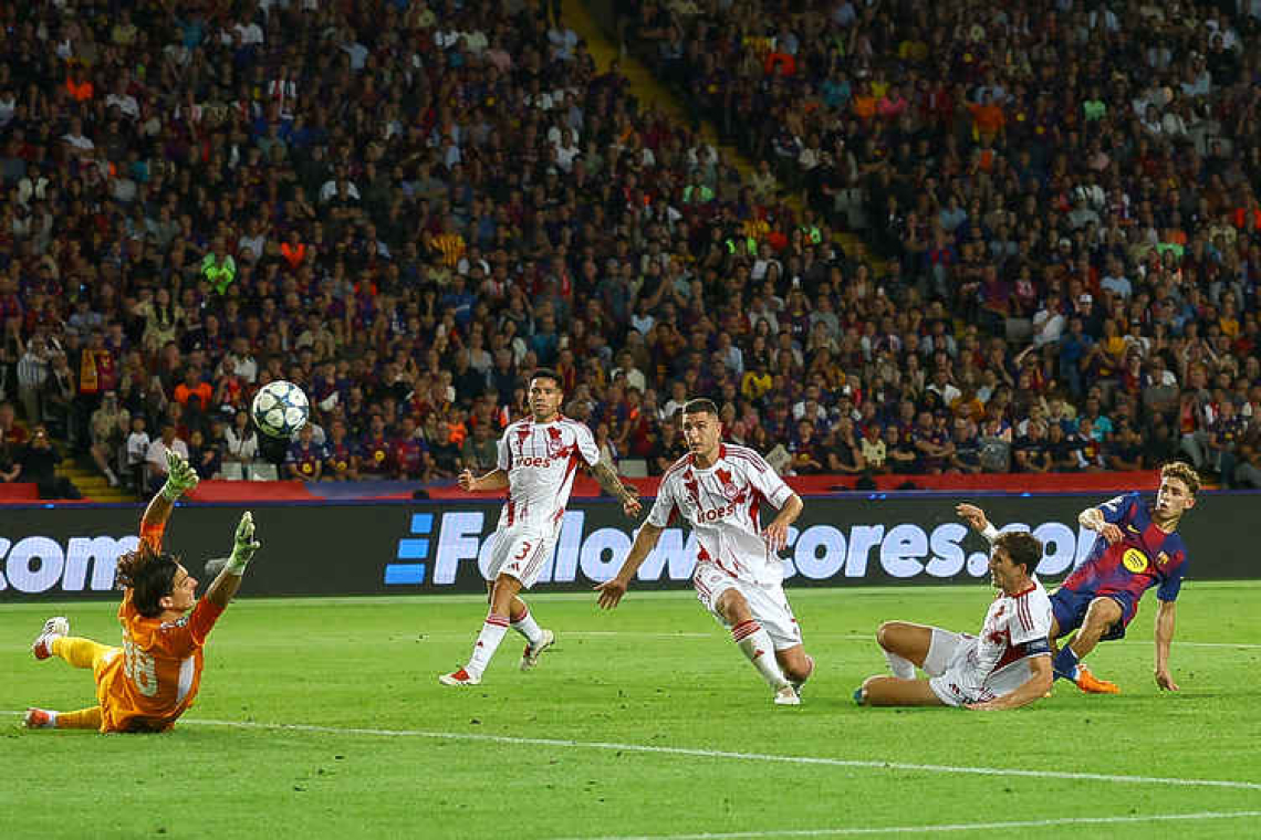 Fermin hat-trick inspires Barca to 6-1 rout of Olympiacos