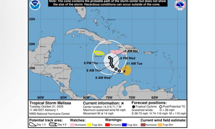 ...THE 13TH TROPICAL STORM OF THE SEASON FORMS OVER THE CENTRAL CARIBBEAN SEA...