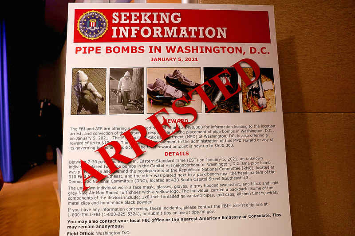 Man charged with planting pipe bombs  on eve of January 6, 2021 Capitol riot
