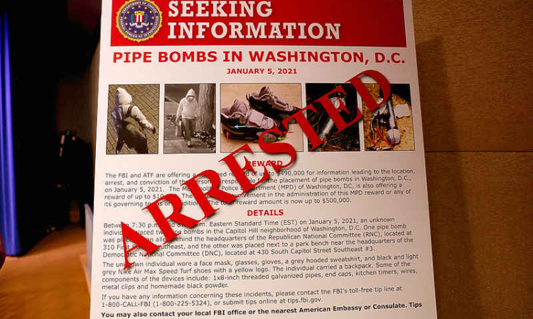 Man charged with planting pipe bombs  on eve of January 6, 2021 Capitol riot