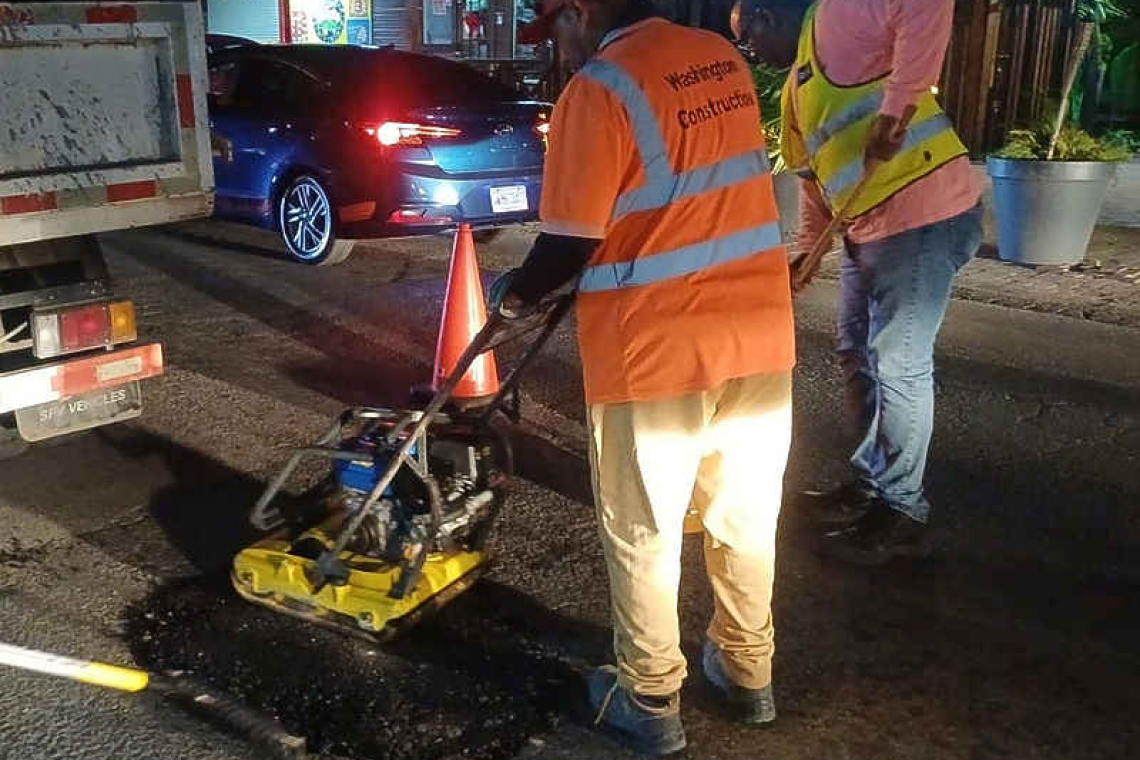 Hot asphalt pothole patching  progressing across main routes