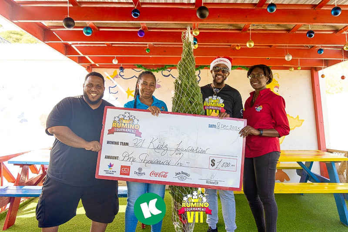 Rumino Tournament donates  $1,000 to 721 Kids Foundation
