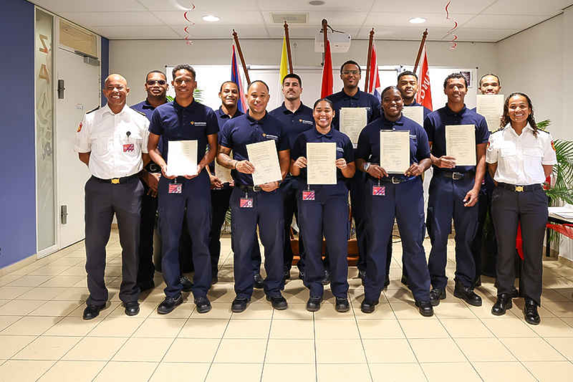 New recruits complete first  phase of firefighter training
