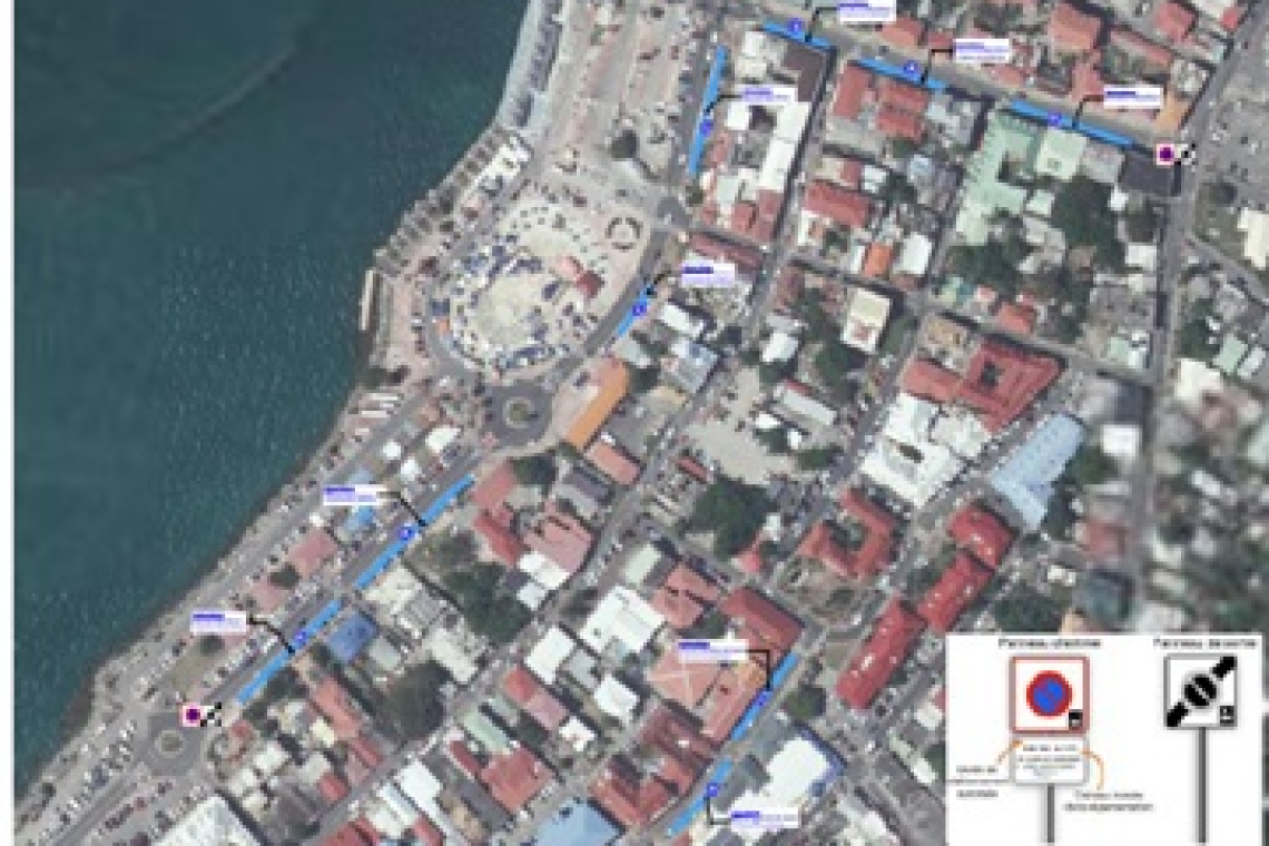    Collectivité reintroduces ‘Blue Zone’  parking in the Marigot town centre