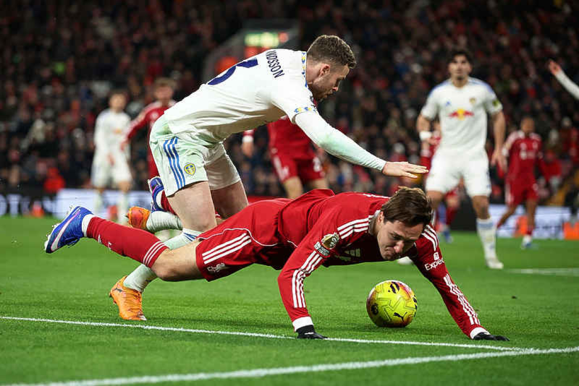 Leeds hold Liverpool to goalless draw at Anfield  