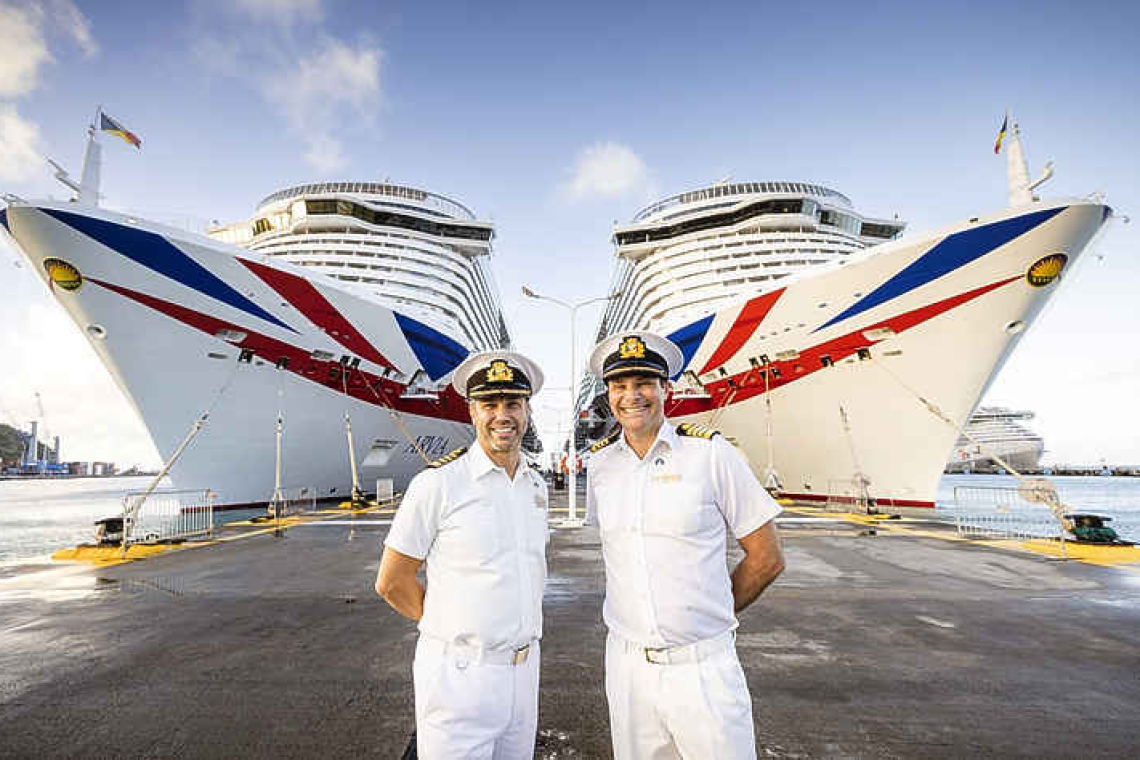     P&O Cruises’ Arvia and Iona make historic dual arrival in St. Maarten