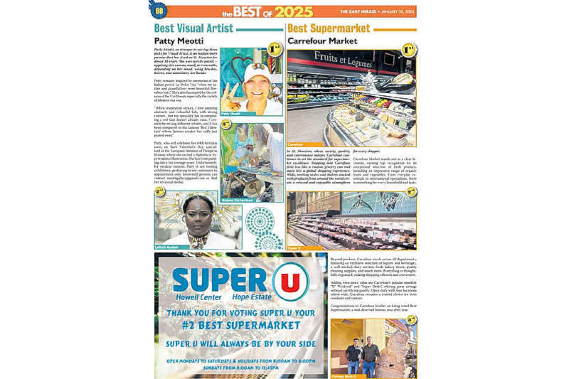 Page 68 is missing in the printed version of Best Of St. Maarten/St. Martin 2025