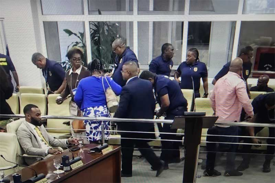 Opposition, coalition MP de Weever,  workers, unions walk out of Parliament