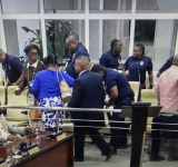 Opposition, coalition MP de Weever,  workers, unions walk out of Parliament