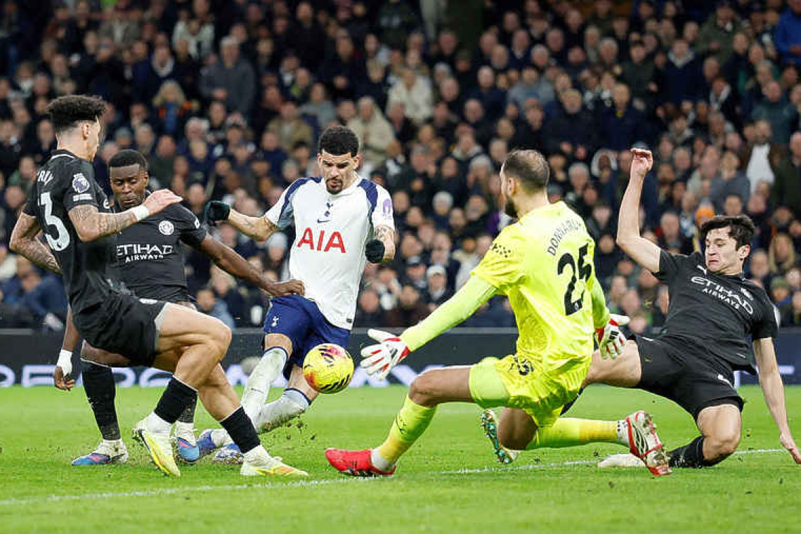 Manchester City stunned as Solanke magic earns Tottenham a draw