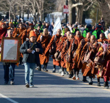 Walk for peace: Buddhist monks arrive  in Washington after 2,300-mile journey