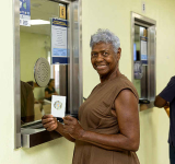    Seniors get priority service when  collecting motor vehicle stickers