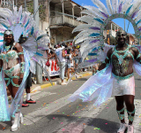 High energy and glorious colours  highlight adult carnival parade