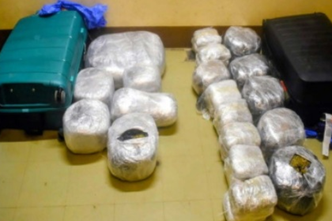       Jamaican arrested after 60 pounds of  marijuana seized at Antiguan airport