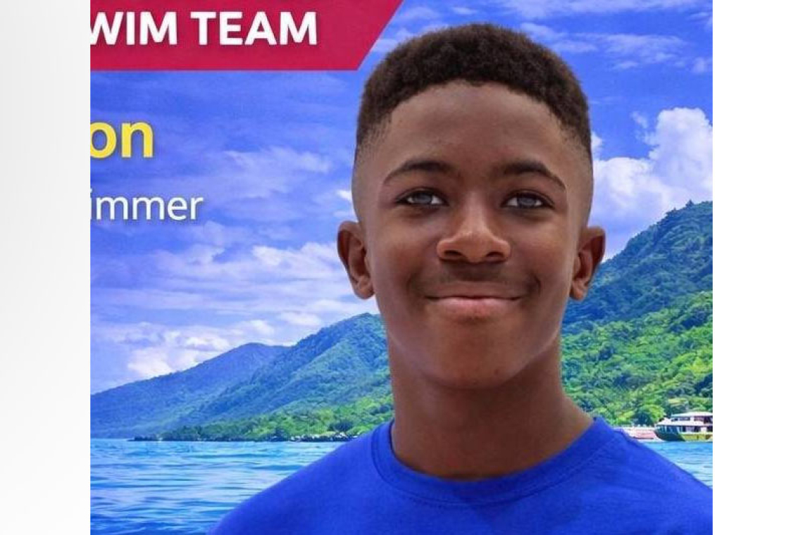 St Maarten’s Azaiah Duzon finishes 6th  in CARIFTA 50m Breaststroke Final
