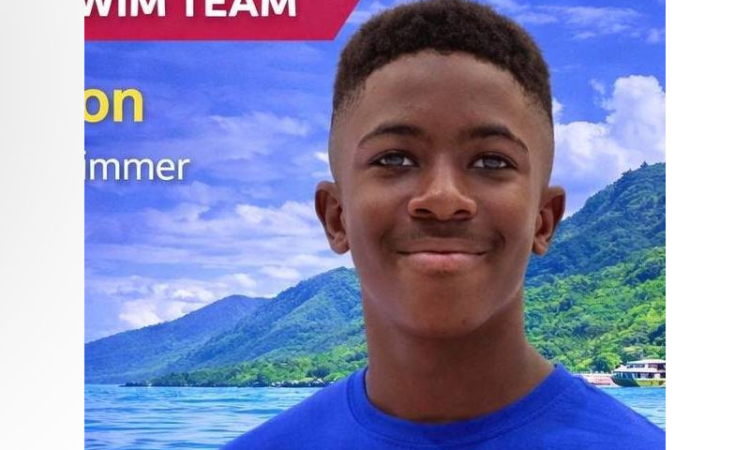 St Maarten’s Azaiah Duzon finishes 6th  in CARIFTA 50m Breaststroke Final