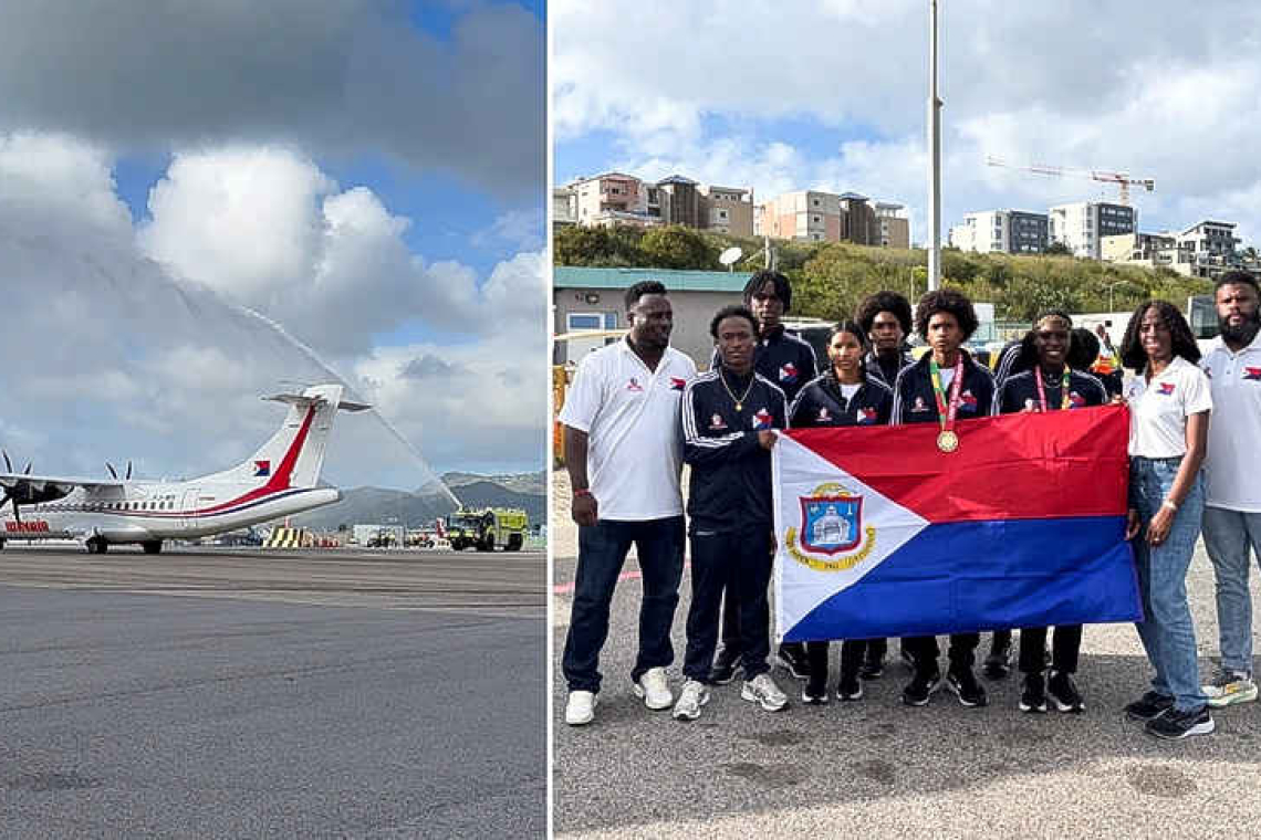       Carifta athletes honoured  with water cannon salute