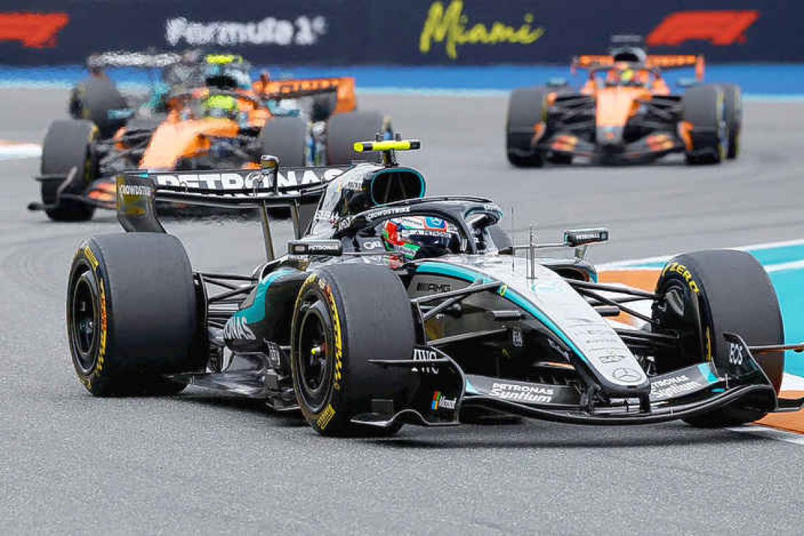Antonelli takes third win a row for Mercedes to stretch F1 lead in Miami