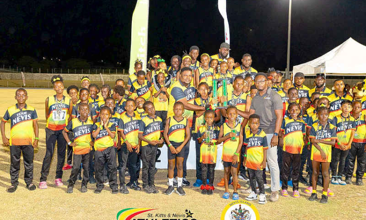 Young track stars shine as Team Nevis claims victory  at the Inter-Island Primary Athletics Championships