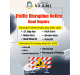 VROMI announces  road repair works