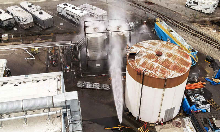 'Potential crack' in California chemical tank  may prevent explosion, fire official believes