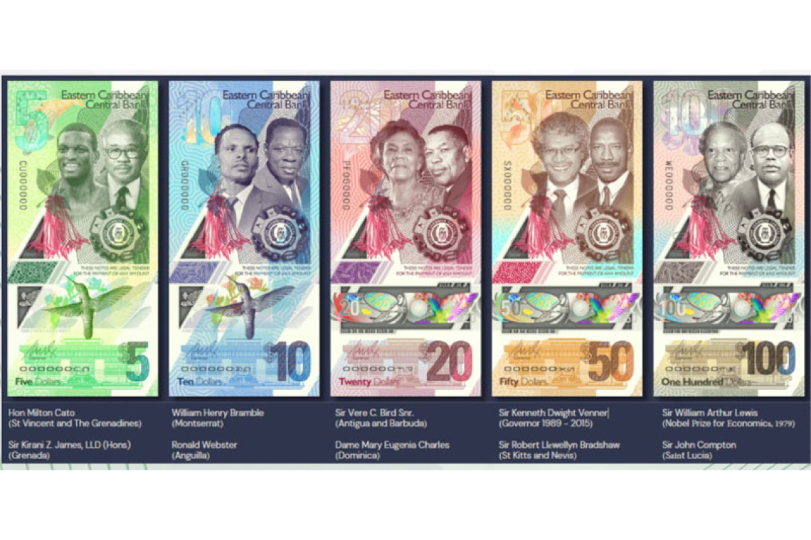 Ronald Webster featured on the new EC$10 note