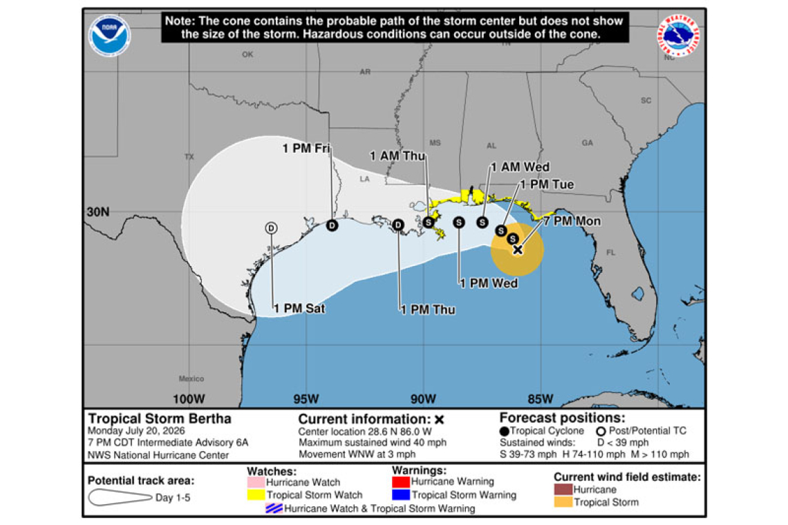 Tropical Storm Bertha Intermediate Advisory Number 6A