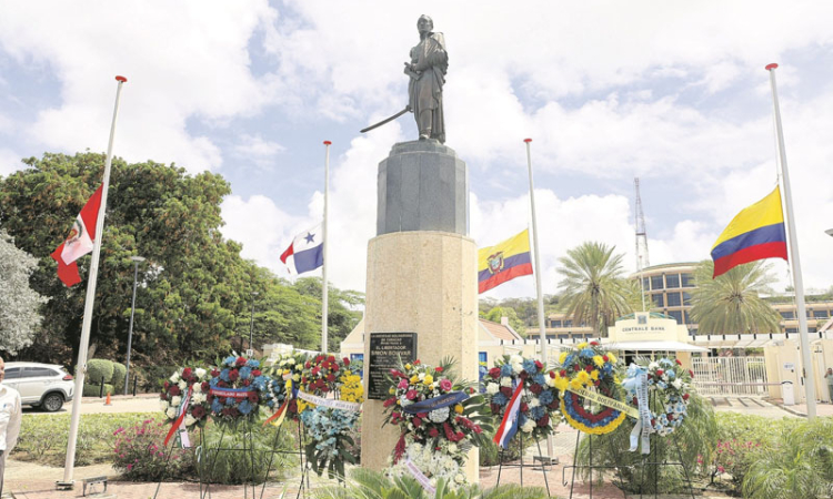 Birthdate of Bolivar  marked in Curaçao