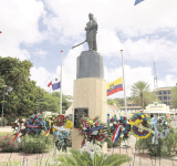 Birthdate of Bolivar  marked in Curaçao