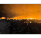 Huge fire at Corito Landfill Site  still burning but now contained