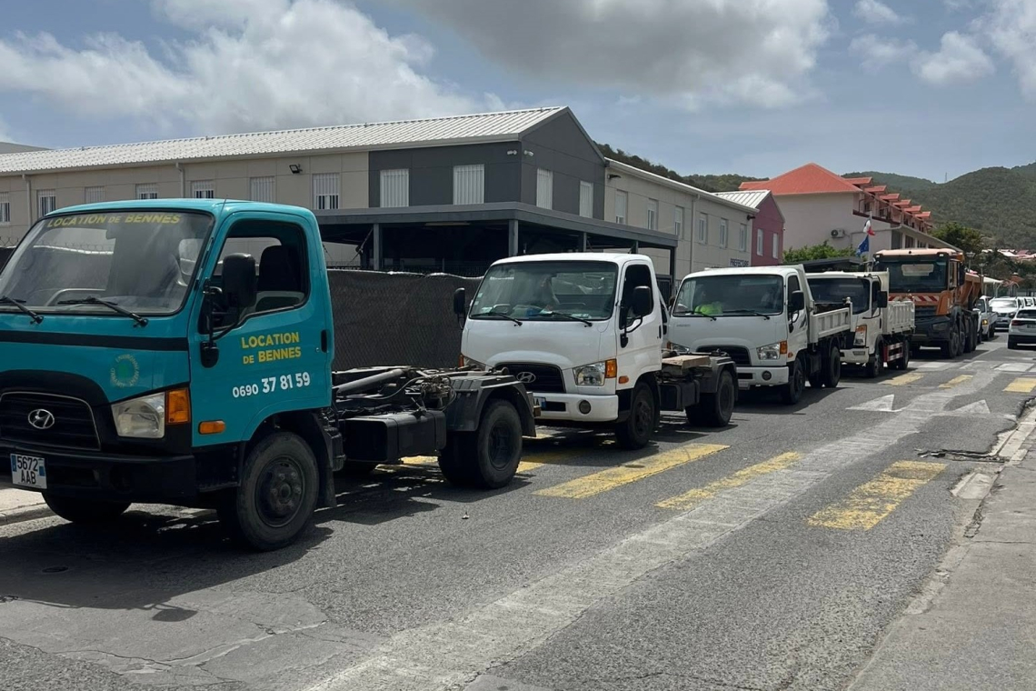 Convoy of trucks protest in Marigot as  access to landfill to drop off waste denied