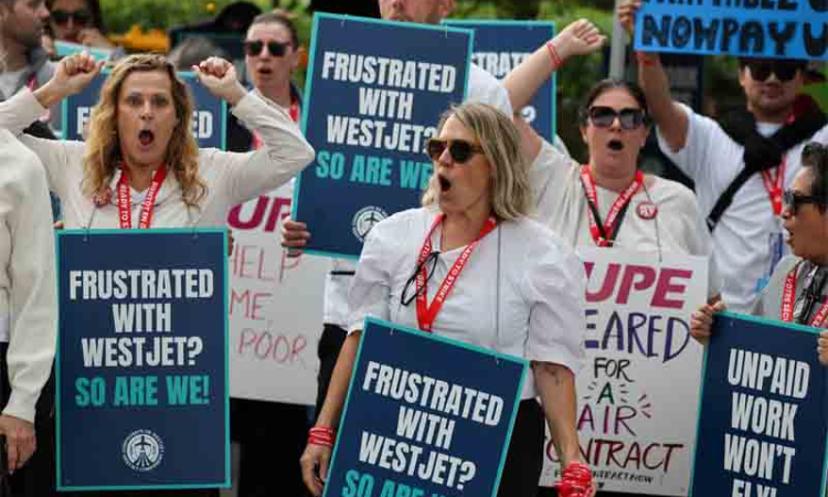 WestJet flight attendants strike after  talks fall through, grounding flights
