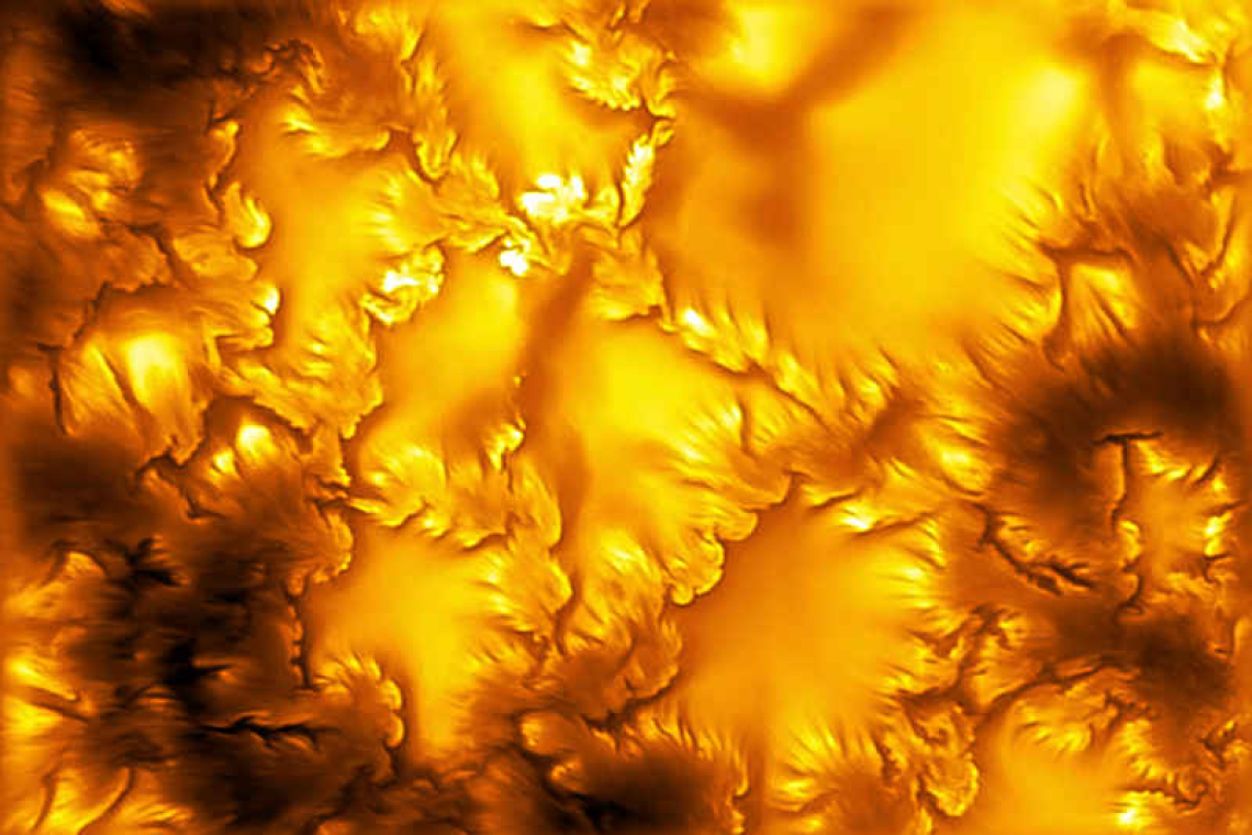 Swirling, vortex-like patterns  observed on the sun's surface