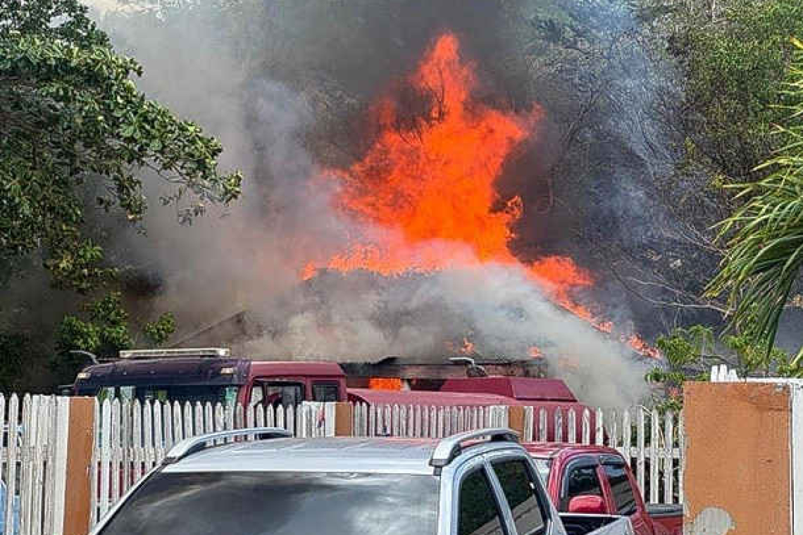 Wooden house destroyed  by fire in Middle Region