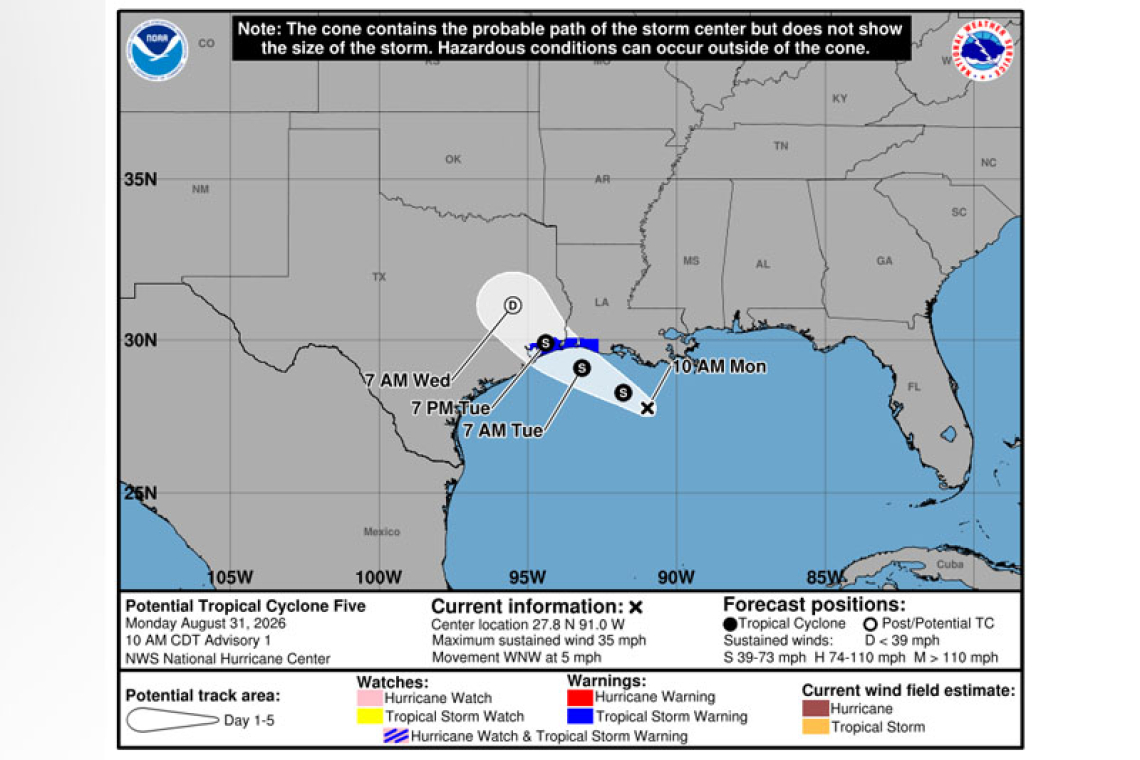 ...TROPICAL STORM WARNING ISSUED FOR PORTIONS OF THE UPPER TEXAS AND SOUTHWESTERN LOUISIANA COAST...