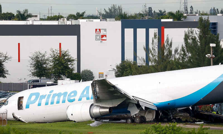 Amazon Prime Air cargo  plane crashes in Miami