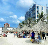 Protest held at  Curaçao beach