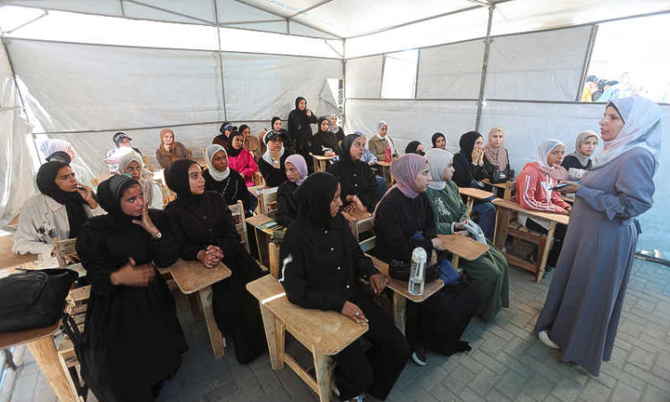 Gaza students return to in-person  schooling for first time in 3 years