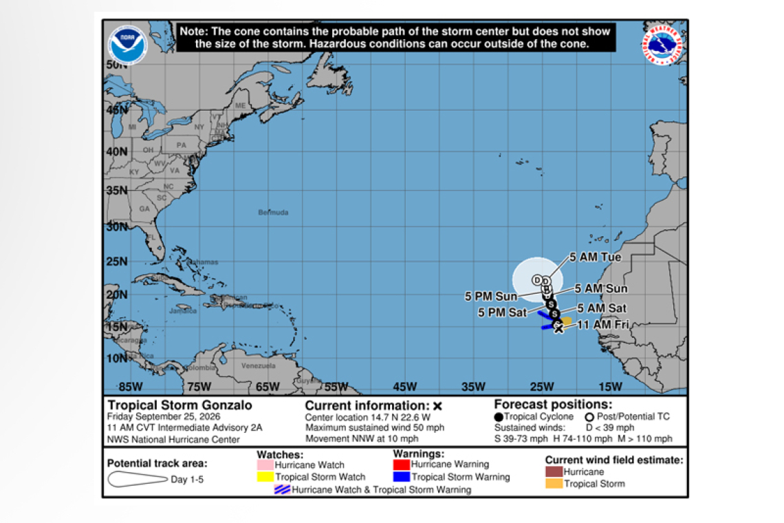 ...GONZALO STRENGTHENS AS GUSTY WINDS SPREAD ACROSS THE CABO VERDE ISLANDS...