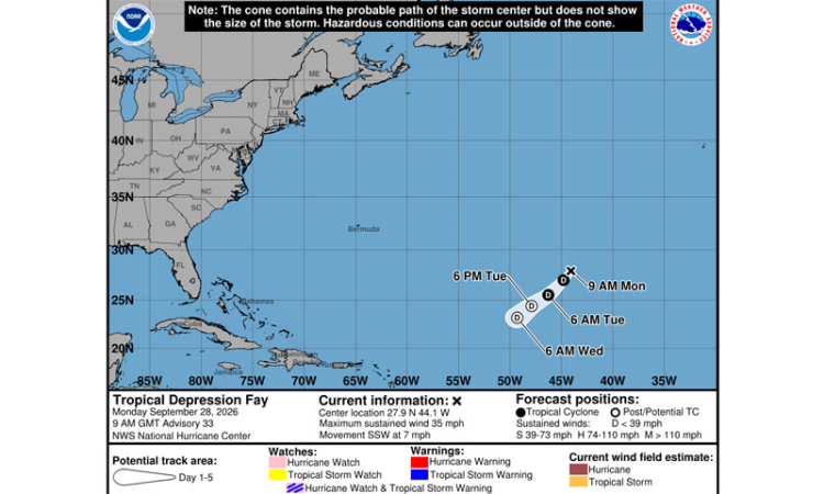 ...FAY PERSISTS IN THE CENTRAL ATLANTIC...