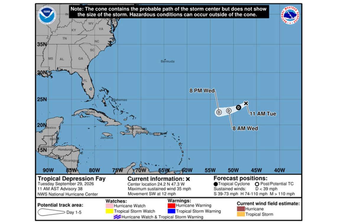 ...FAY WEAKENS INTO A DEPRESSION...