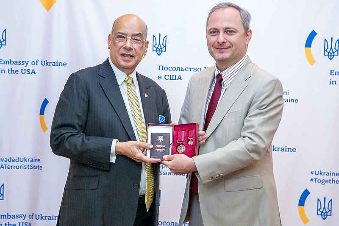 Ukraine presents Order of Merit to Sir Ronald Sanders  for defence of sovereignty and international law
