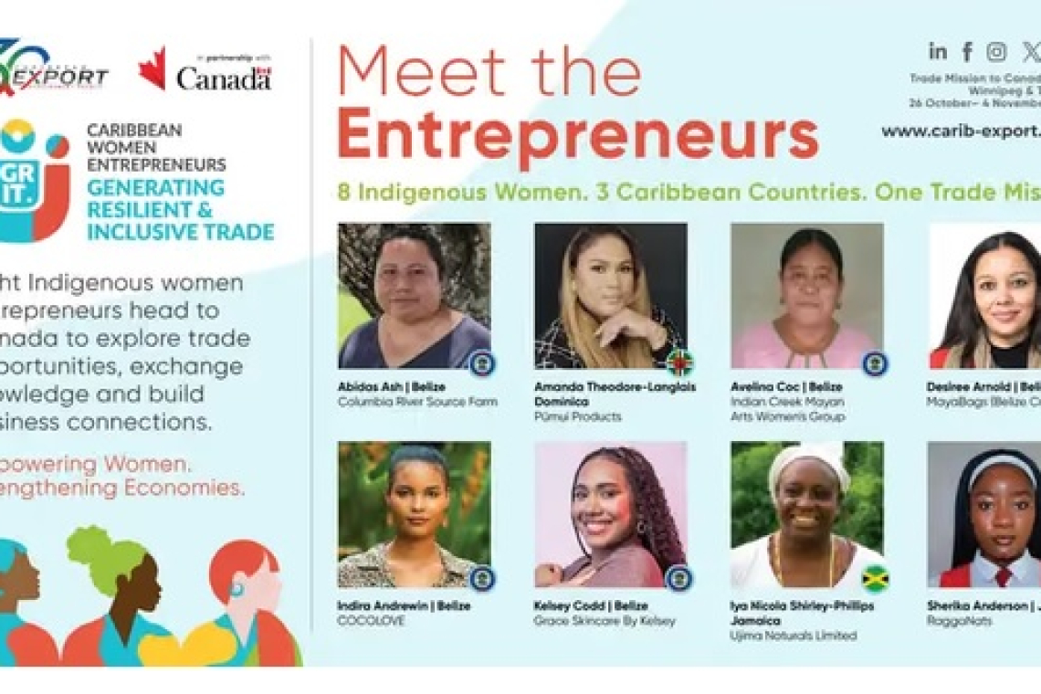 Caribbean Indigenous women entrepreneurs set to explore  new trade opportunities in Canada through GRIT Mission